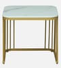 Elvas Metal Nesting Coffee Table Set In Gold Finish with White Porcelain Top (Set of 2)