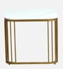 Elvas Metal Nesting Coffee Table Set In Gold Finish with White Porcelain Top (Set of 2)