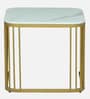 Elvas Metal Nesting Coffee Table Set In Gold Finish with White Porcelain Top (Set of 2)