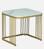 Elvas Metal Nesting Coffee Table Set In Gold Finish with White Porcelain Top (Set of 2)
