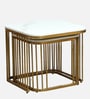 Elvas Metal Nesting Coffee Table Set In Gold Finish with White Porcelain Top (Set of 2)