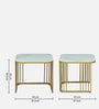 Elvas Metal Nesting Coffee Table Set In Gold Finish with White Porcelain Top (Set of 2)