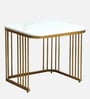 Elvas Metal Nesting Coffee Table Set In Gold Finish with White Porcelain Top (Set of 2)