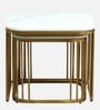 Elvas Metal Nesting Coffee Table Set In Gold Finish with White Porcelain Top (Set of 2)