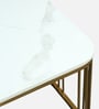 Elvas Metal Nesting Coffee Table Set In Gold Finish with White Porcelain Top (Set of 2)