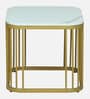 Elvas Metal Nesting Coffee Table Set In Gold Finish with White Porcelain Top (Set of 2)