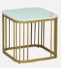 Elvas Metal Nesting Coffee Table Set In Gold Finish with White Porcelain Top (Set of 2)