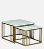 Elvas Metal Nesting Coffee Table Set with White Porcelain Top (Set of 2)