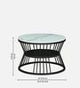 Elvas Metal Round Nesting Coffee Table Set In Black Finish  with White Porcelain Top (Set of 2)