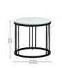 Elvas Metal Round Nesting Coffee Table Set In Black Finish with White Porcelain Top (Set of 2)