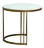Elvas S Metal Round Nesting Coffee Table Set In Gold Finish with White Porcelain Top (Set of 2)