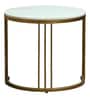 Elvas S Metal Round Nesting Coffee Table Set In Gold Finish with White Porcelain Top (Set of 2)