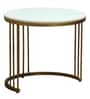 Elvas S Metal Round Nesting Coffee Table Set In Gold Finish with White Porcelain Top (Set of 2)