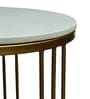 Elvas S Metal Round Nesting Coffee Table Set In Gold Finish with White Porcelain Top (Set of 2)