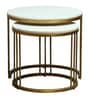 Elvas S Metal Round Nesting Coffee Table Set In Gold Finish with White Porcelain Top (Set of 2)
