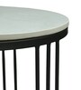 Elvas Metal Round Nesting Coffee Table Set In Black Finish with White Porcelain Top (Set of 2)