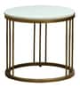 Elvas S Metal Round Nesting Coffee Table Set In Gold Finish with White Porcelain Top (Set of 2)