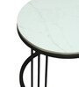 Elvas Metal Round Nesting Coffee Table Set In Black Finish with White Porcelain Top (Set of 2)