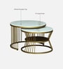 Elvas Metal Round Nesting Coffee Table Set with White Porcelain Top (Set of 2)