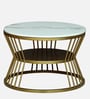Elvas Metal Round Nesting Coffee Table Set with White Porcelain Top (Set of 2)