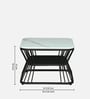Elvas Metal Square Nesting Coffee Table Set In Black Finish with White Porcelain Top (Set of 2)
