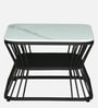 Elvas Metal Square Nesting Coffee Table Set In Black Finish with White Porcelain Top (Set of 2)