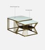 Elvas Metal Square Nesting Coffee Table Set with White Porcelain Top (Set of 2)