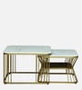 Elvas Metal Square Nesting Coffee Table Set with White Porcelain Top (Set of 2)