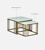 Elvas Metal Nesting Coffee Table Set In Gold Finish with White Porcelain Top (Set of 2)