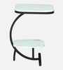 Elvas White Porcelain Top End Table With Black Finish