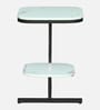 Elvas White Porcelain Top End Table With Black Finish