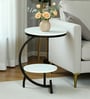 Elvas White Porcelain Top End Table With Black Finish