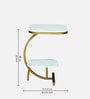 Elvas White Porcelain Top End Table With Gold Finish
