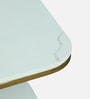 Elvas White Porcelain Top End Table With Gold Finish