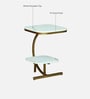 Elvas White Porcelain Top End Table With Gold Finish