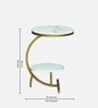 Elvas White Porcelain Top End Table With Gold Finish