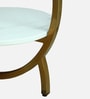 Elvas White Porcelain Top End Table With Gold Finish