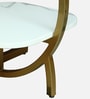 Elvas White Porcelain Top End Table With Gold Finish