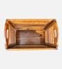 Elvin Sheesham Wood Magazine Rack In Brown Colour