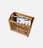 Elvin Sheesham Wood Magazine Rack In Brown Colour