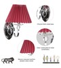 Elvira Fabric Maroon Shade Wall Light With Crystal Glass & Chrome Finish Metal Body Modern Decorative Wall Lamp For Bedroom, Living Room & Hallway (E14 Compatible)