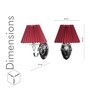 Elvira Fabric Maroon Shade Wall Light With Crystal Glass & Chrome Finish Metal Body Modern Decorative Wall Lamp For Bedroom, Living Room & Hallway (E14 Compatible)