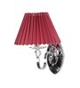Elvira Fabric Maroon Shade Wall Light With Crystal Glass & Chrome Finish Metal Body Modern Decorative Wall Lamp For Bedroom, Living Room & Hallway (E14 Compatible)