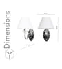 Elvira Fabric Shade Wall Light With Crystal Glass & Chrome Finish Metal Body Modern Decorative Wall Lamp For Bedroom, Living Room & Hallway (E14 Compatible)