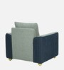 Elysia Fabric 1 Seater Sofa In Ash Grey And Navy Blue Colour