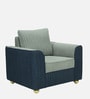 Elysia Fabric 1 Seater Sofa In Ash Grey And Navy Blue Colour