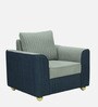 Elysia Fabric 1 Seater Sofa In Ash Grey And Navy Blue Colour