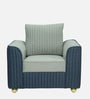 Elysia Fabric 1 Seater Sofa In Ash Grey And Navy Blue Colour