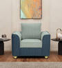 Elysia Fabric 1 Seater Sofa In Ash Grey And Navy Blue Colour