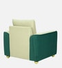 Elysia Waterproof Velvet 1 Seater Sofa In Cream And Emerald Green Colour
